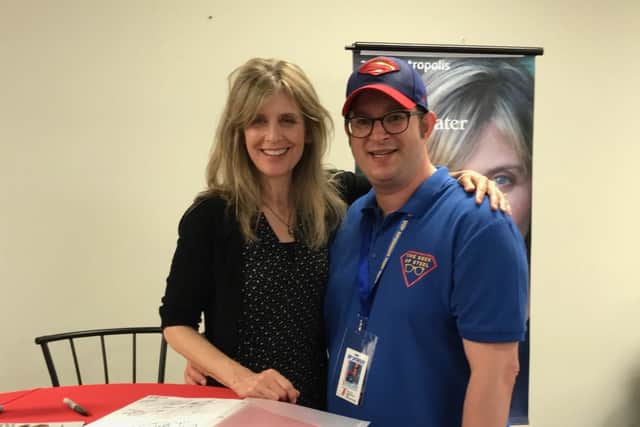 Helen Slater with Luke Bugg at the Superman Celebration in Metropolis, Illinois. Picture: The Geek of Steel
