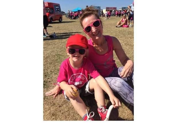 Catherine Robinson with grandson Mikey, 6