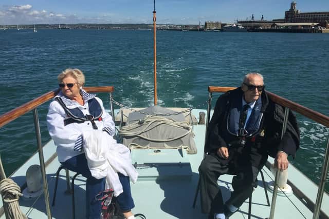 Brian and Bernice enjoying the sea views. Picture: Lynne Robbins.