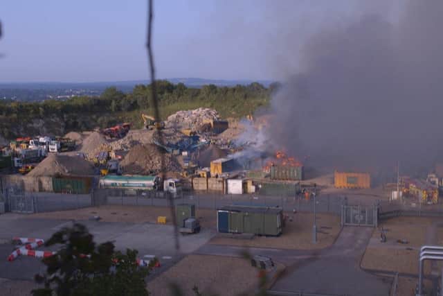 The fire at L&S Waste on Portsdown Hill, Portsmouth 
Picture: Adam Starks