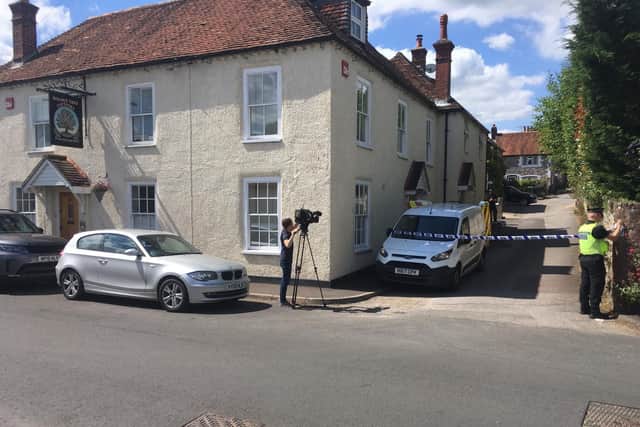 The scene from Vicarage Lane in Hambledon after a murder 
July 2, 2019