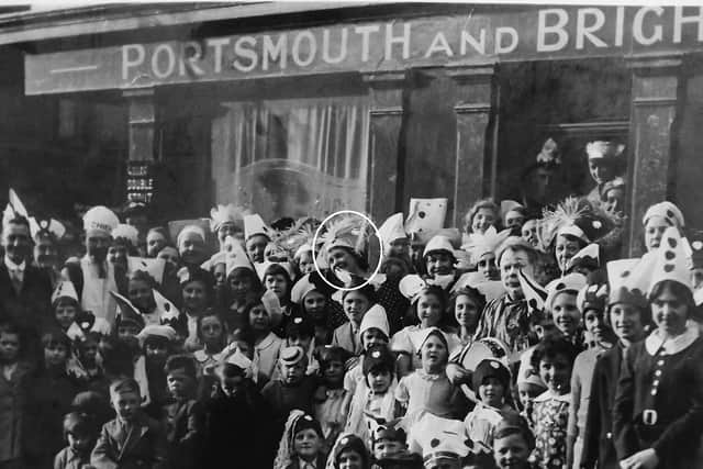 Boulton Road residents outside the Duke of Devonshire pub at the junction with Albert Road, Southsea.