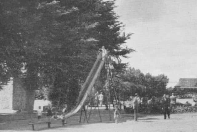 Can you imagine letting children use a slide some 12ft from the ground today? Picture: The News archive