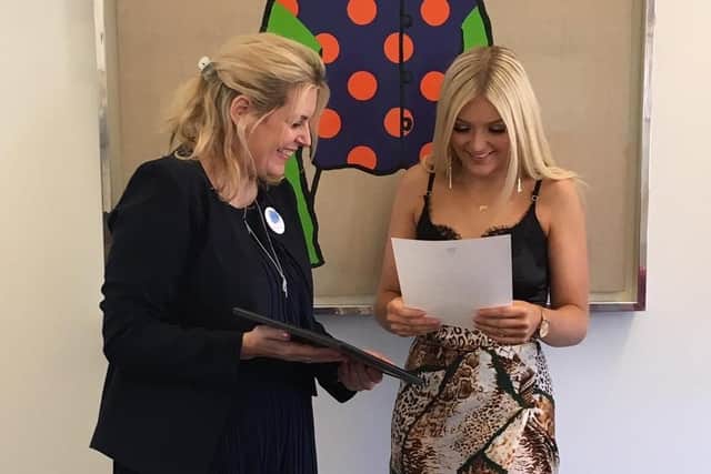 Jessica Ridge presented with her Points of Light award by Mims Davies MP, Minister for Sport and Civil Society
