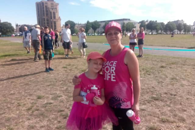 Karly Quick and daughter, Tillie Morton, 9, were running in memory of Tillie's brother, Tommy Denyer.