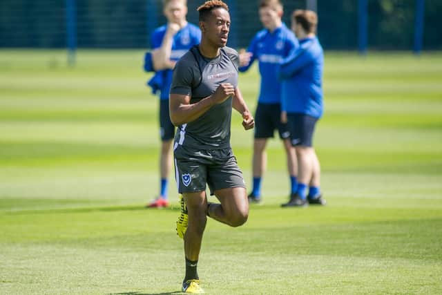 Pompey's Jamal Lowe. Picture: Habibur Rahman