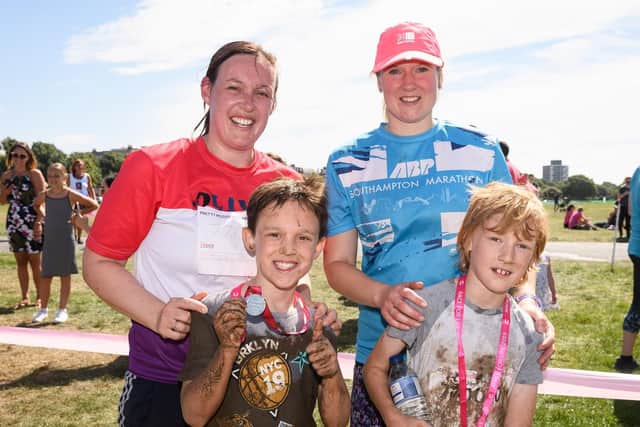 Pictured is: Oliver Veness with mum Jane. Hayley and Joshua Millam. Picture: Keith Woodland (060719-188)