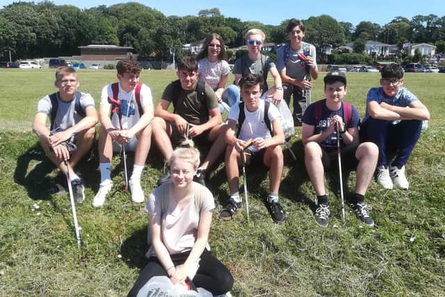 Students from Bay House Sixth Form spent the day litter picking at Stokes Bay beach for Donate a Day