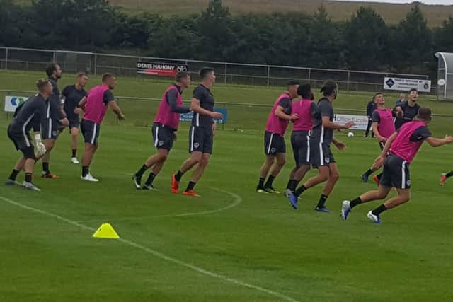Pompey during their training match at their Dublin base.