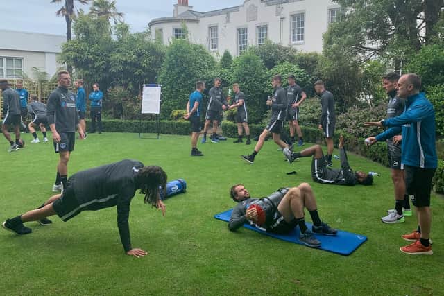 Pompey players in pre-season action during trip to Ireland