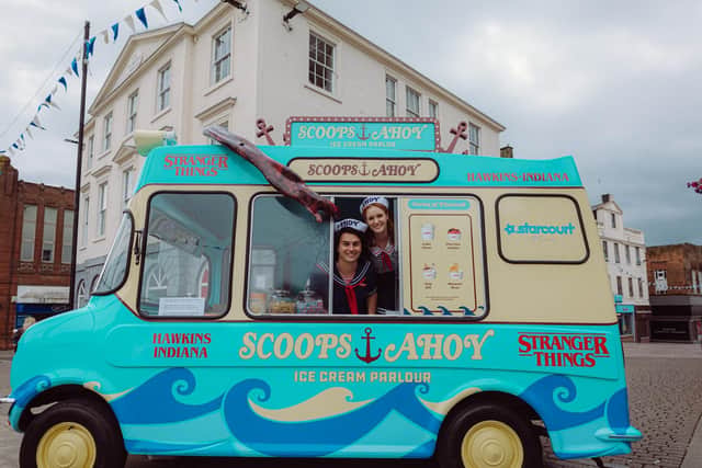 The ice cream van is styled after Scoops Ahoy in the show. Picture: Kris Humphreys Photography