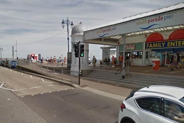 Plenty of our readers suggested this parlour on South Parade Pier and their 'pink and white whippy'.