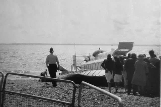 A policeman keeps a watchful eye at Eastney Beach. Photo: Phil Waterman
