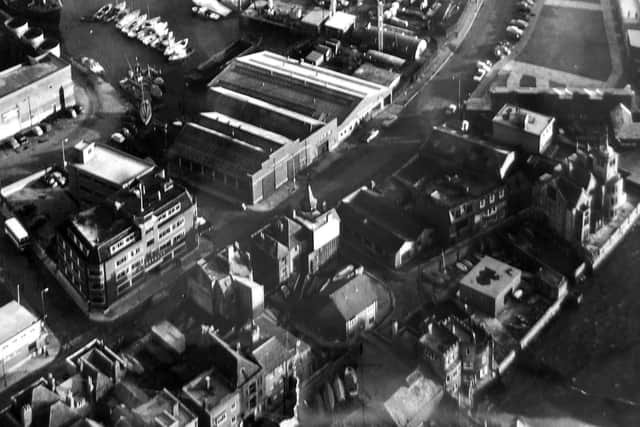 Another aerial view of Old Portsmouth from Jon Clapham showing many of the now demolished buildings.