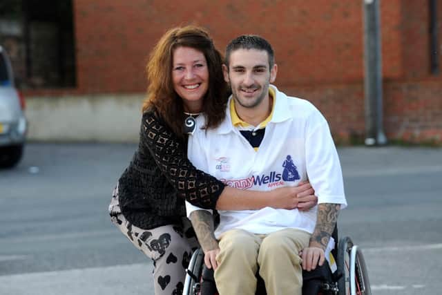 Sonny Wells from Leigh park who was paralysed after jumping from South Parade Pier. 
Picture; Ian Hargreaves  (131480-2)