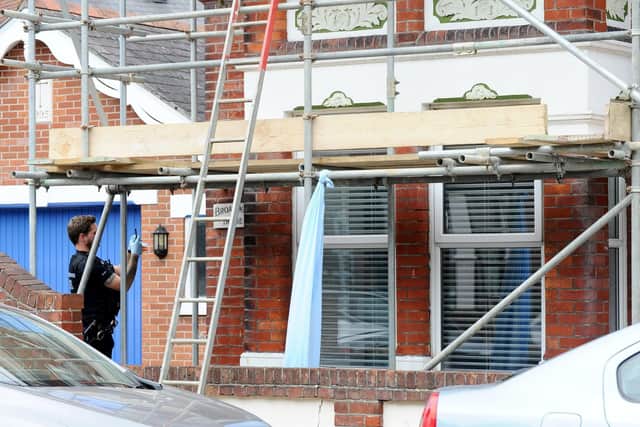 Police presence in Inhurst Road, Portsmouth, on Tuesday, July 9, after a women was found in a serious condition. Picture: Sarah Standing (090719-3843)