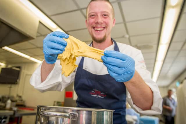 Local chef, Luke Emmess preparing pumpkin bread. Picture: Habibur Rahman