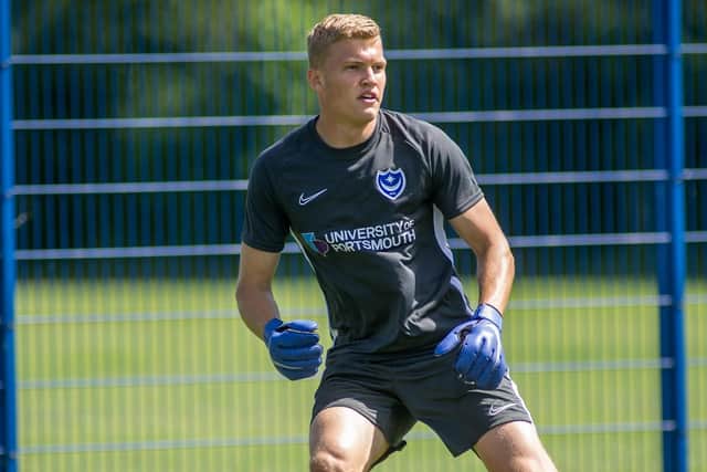 Pompey keeper Petar Durin   Picture: Habibur Rahman