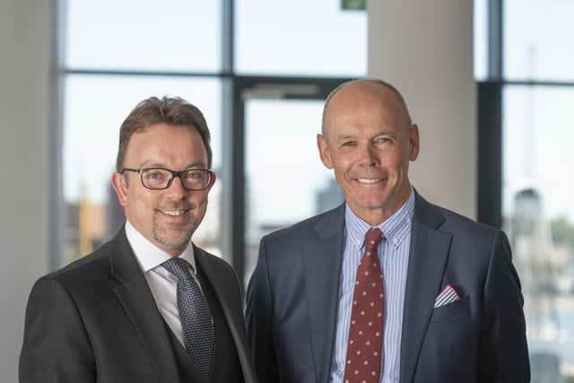 Tim Walker, left, with Sir Clive Woodward. Picture: Polymedia