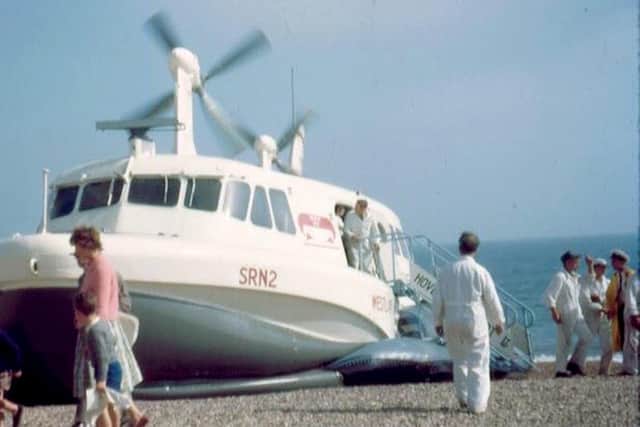 Following on from yesterday here we see a colour picture of SRN2 hovercraft which loaded along the side. photo: Phil Waterman.