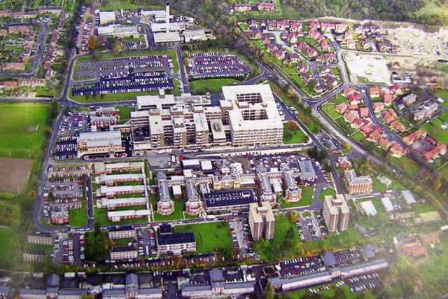 Queen Alexandra Hospital in 1991. The Cosham Heights housing estate can be seen in the background. Picture: Chris Brunnen
