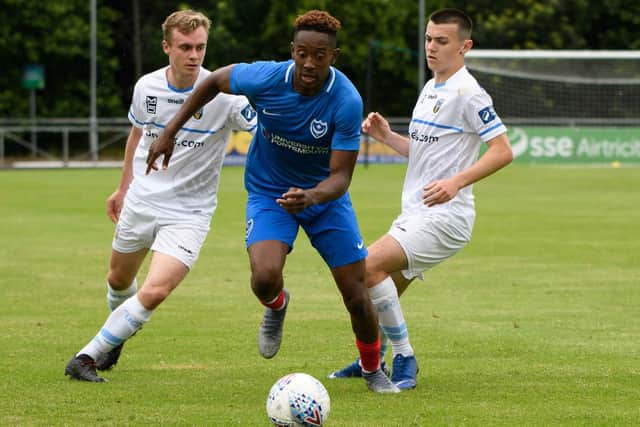 Jamal Lowe in action for Pompey against UCD in Dublin  Picture: Arnold Byrne