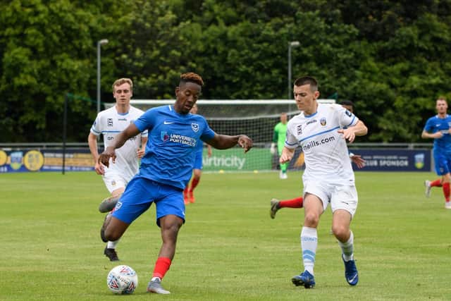 Lowe on the ball during the match