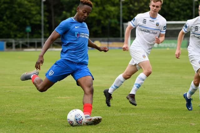 Jamal Lowe in action for Portsmouth