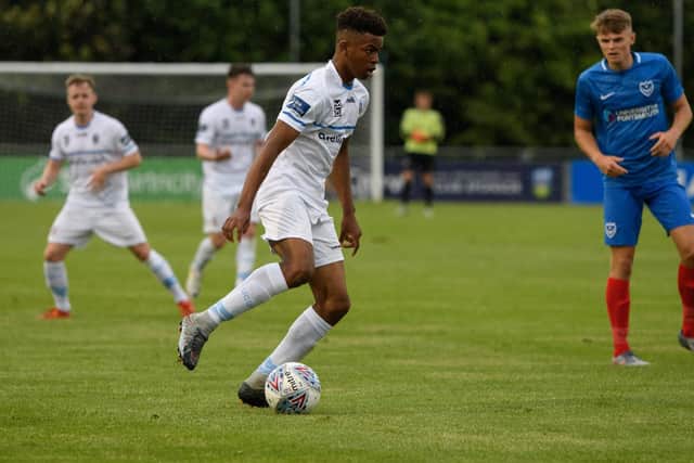 UCD AFC player in action during the pre-season game