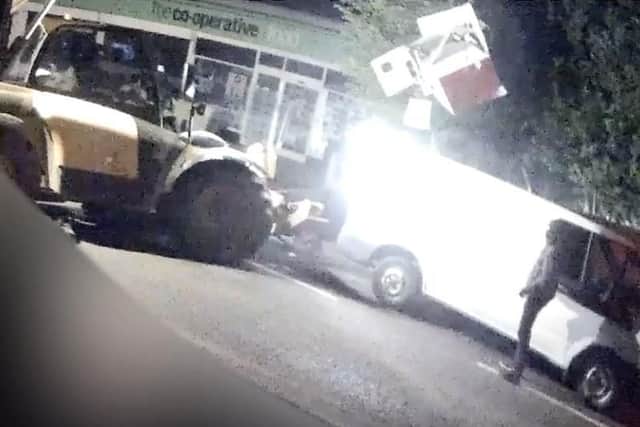 Still image from footage of the ram raid. Picture: Hampshire Constabulary