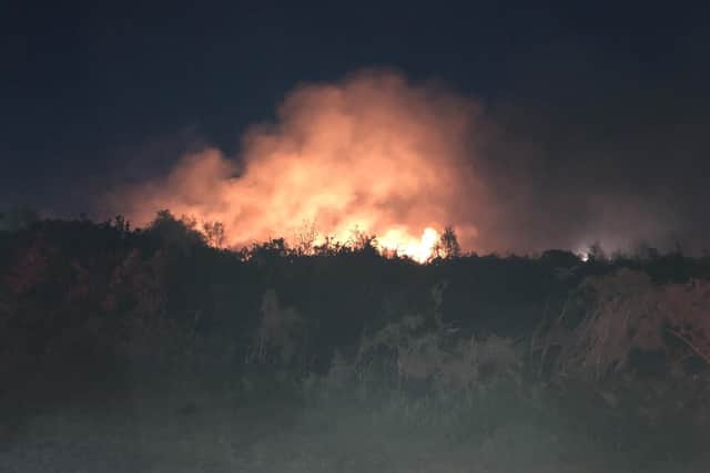 Firefighters tackled a blaze at Browndown Ranges on Friday July 12. Picture: Portchester fire station