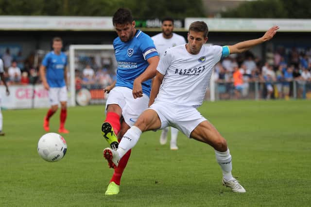 Gareth Evans in action with Wes Fogden