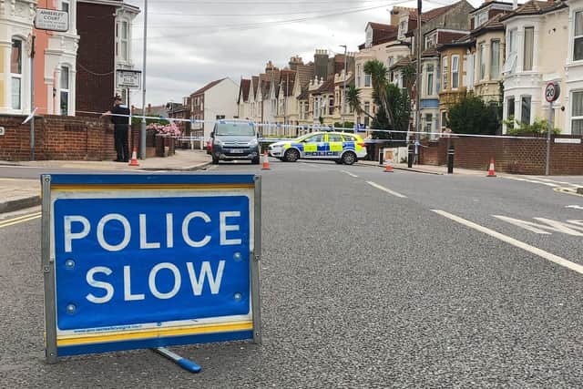 Police in Waverley Road, Southsea. Picture: Tom Cotterill