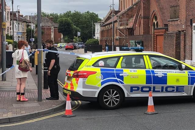Police have shut Waverley Road in Southsea, Portsmouth, at its junction with Albert Road and Wisborough Road on July 15. Picture: Tom Cotterill