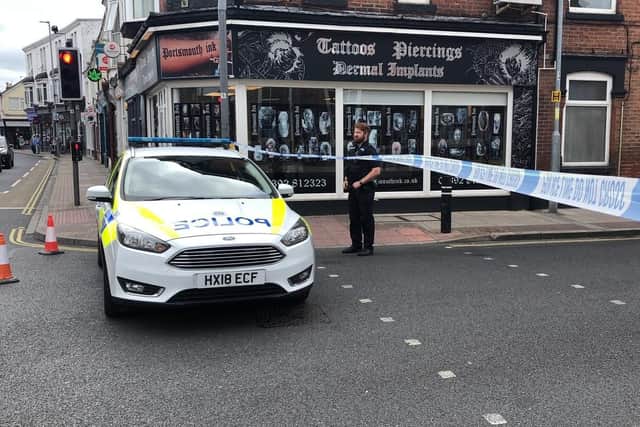 Police have shut Waverley Road in Southsea, Portsmouth, at its junction with Albert Road and Wisborough Road on July 15. Picture: Tom Cotterill