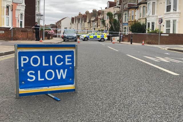 Police have shut Waverley Road in Southsea, Portsmouth, at its junction with Albert Road and Wisborough Road on July 15. Picture: Tom Cotterill