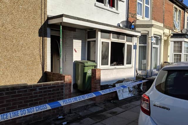 Police have cordoned the property off. Picture: Callum Slater