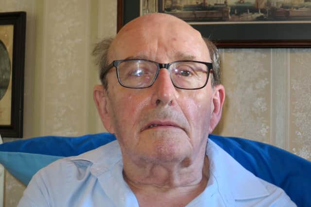 Pensioner William Payne, 72, lives next door to where a fire ripped through a home in Fawcett Road in Southsea at 3.57am on July 16. Mr Payne was 'absolutely petrified' as the Parkinson's sufferer could not leave his home. Picture: Ben Fishwick