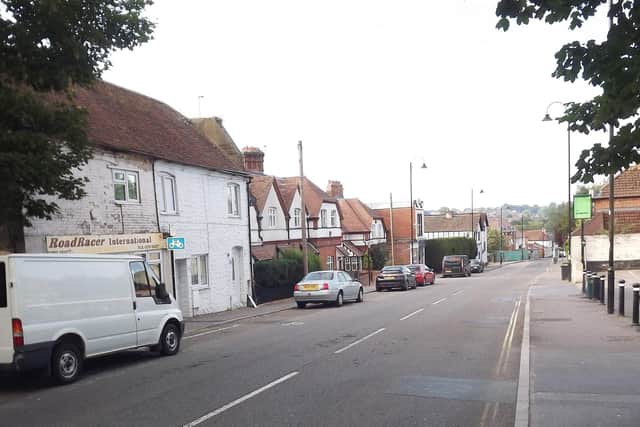 Almost the same on the east side through Purbrook village today. But on the right the Leopard has been replaced by a Co-op store.