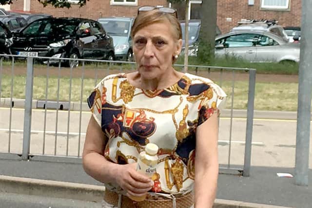 Caption: Sharon Randall, 52, of Waterloo Street, Portsmouth, appeared at Portsmouth Magistrates Court and admitted stealing a charity tin, meats and drink
