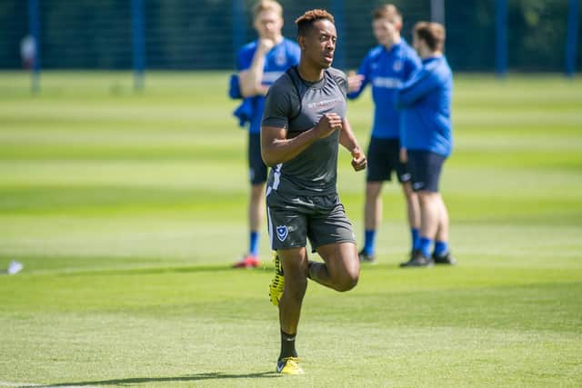 Pompey's Jamal Lowe. Picture: Habibur Rahman