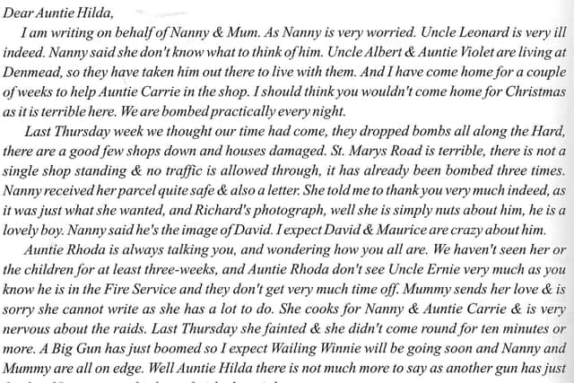 Part of Barbara Burtons last letter.