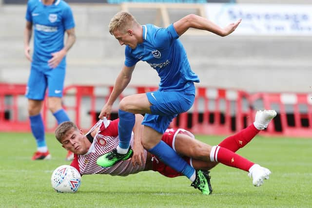 Ross McCrorie in action at Stevenage. Picture: Joe Pepler