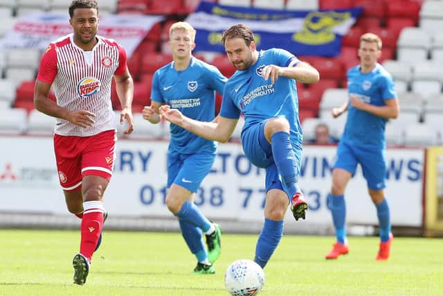 Brett Pitman started Pompey's pre-season friendly win against Stevenage in the number 10 role Picture: Joe Pepler