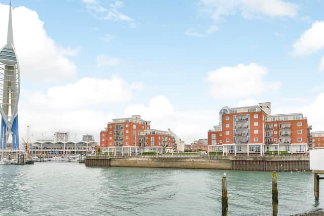 This three bedroom waterside penthouse apartment is on the market for 1.95 million.