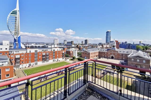 It comes with a sitting room with panoramic views as well as roof top terrace. It is listed on the market by Fine and Country.