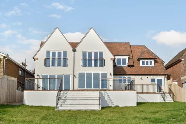 It has panoramic views, two reception rooms and three bathrooms. It is listed by Fine and Country.