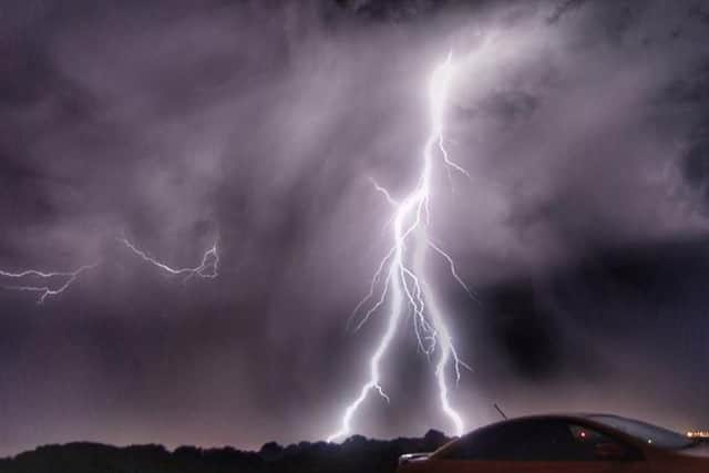 Lightbing above Hill Head last night