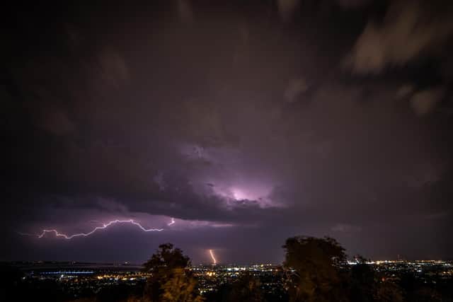 Pictures taken from Portsdown Hill as the storm rolled in over the Solent