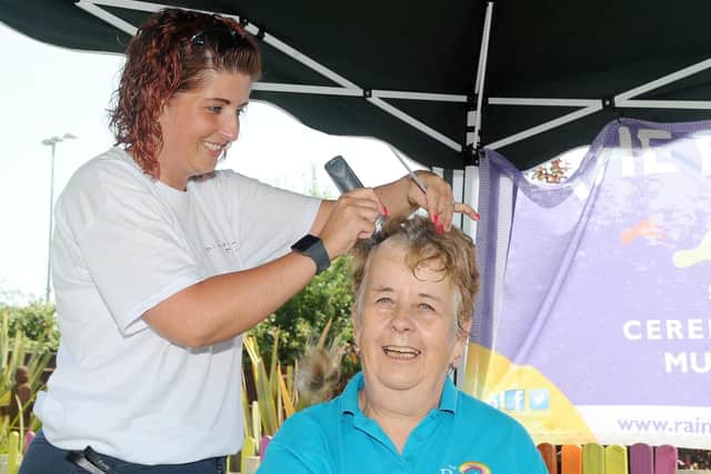 Veronica Gaoua (72) from Warsash, had her hair shaved on Tuesday, July 23. Picture: Sarah Standing (230719-2233)